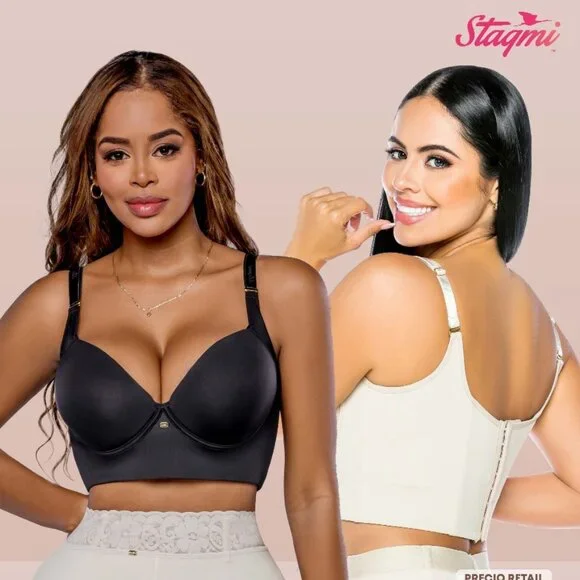 Stagmi Best Push Up Back Smoothing Bra Colombianas Faja "Magic Bra" Full Cup NEW - Picture 6 of 16